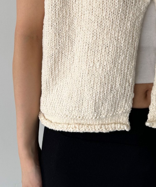 CANAL JEAN(キャナルジーン)の「El mar コットンニットベスト(ベスト・レディース・アイボリー/ブラック・ONE SIZE)」の13枚目の写真