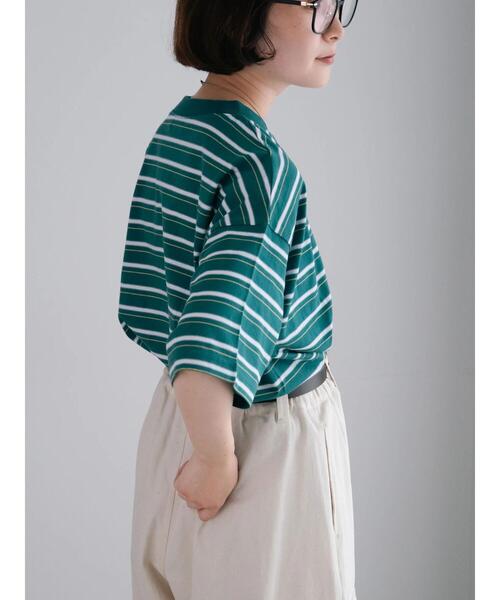 SM2（エスエムツー）の「マルチボーダーTシャツ（Tシャツ/カットソー・レディース・ブラック/オフホワイト/グリーン/ブルー・F）」の8枚目の写真