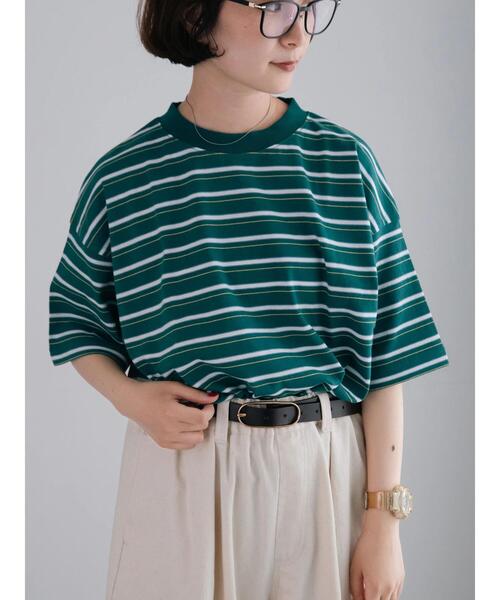 SM2（エスエムツー）の「マルチボーダーTシャツ（Tシャツ/カットソー・レディース・ブラック/オフホワイト/グリーン/ブルー・F）」の9枚目の写真