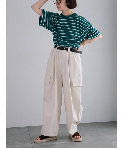 SM2（エスエムツー）の「マルチボーダーTシャツ（Tシャツ/カットソー・レディース・ブラック/オフホワイト/グリーン/ブルー・F）」の11枚目の写真