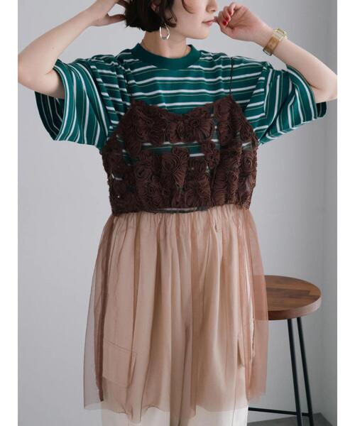 SM2（エスエムツー）の「マルチボーダーTシャツ（Tシャツ/カットソー・レディース・ブラック/オフホワイト/グリーン/ブルー・F）」の13枚目の写真