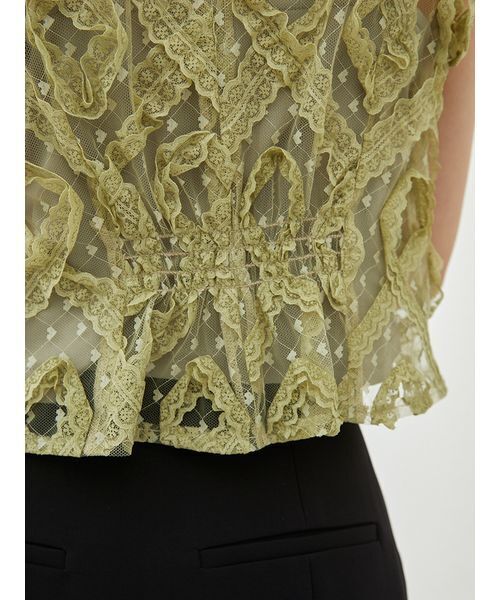 SNIDEL(スナイデル)の「レースフリルプルオーバー(Tシャツ/カットソー・レディース・グレー/オリーブ/ホワイト・F)」の15枚目の写真