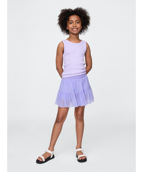 GAP（ギャップ）の「メッシュ イージーウエスト ミニスカート・スコート (キッズ)（スカート・キッズ・パープル/ピンク/ネイビー・130cm/140cm/120cm/110cm/150cm/160cm）」の5枚目の写真