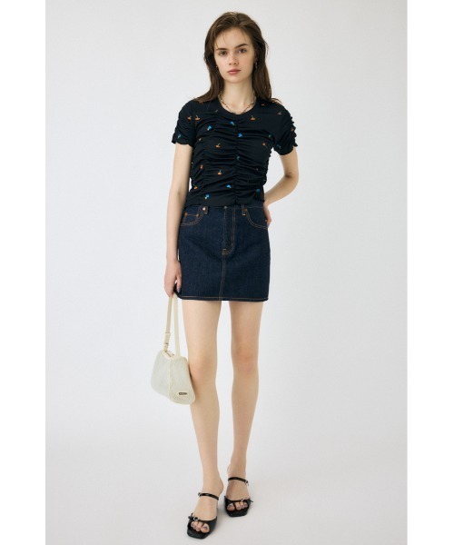 MOUSSY(マウジー)の「【WEB限定】FLORAL RANDOM GATHER Tシャツ(Tシャツ/カットソー・レディース・ホワイト/ブラック・FREE)」の3枚目の写真