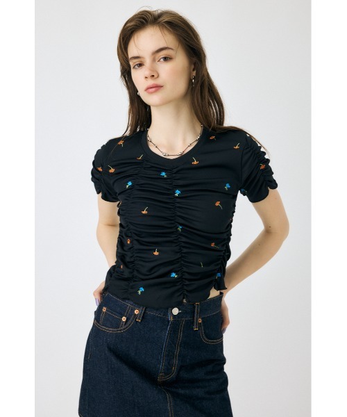 MOUSSY(マウジー)の「【WEB限定】FLORAL RANDOM GATHER Tシャツ(Tシャツ/カットソー・レディース・ホワイト/ブラック・FREE)」の6枚目の写真