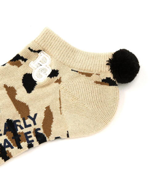 PEARLY GATES(パーリーゲイツ)の「【PEARLY GATES】ヒョウ柄梵天付きアンクルソックス (LADIES)(ソックス/靴下・レディース・グレー系その他2/ベージュ系その他・FREE)」の3枚目の写真