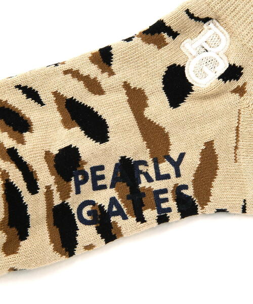 PEARLY GATES(パーリーゲイツ)の「【PEARLY GATES】ヒョウ柄梵天付きアンクルソックス (LADIES)(ソックス/靴下・レディース・グレー系その他2/ベージュ系その他・FREE)」の4枚目の写真