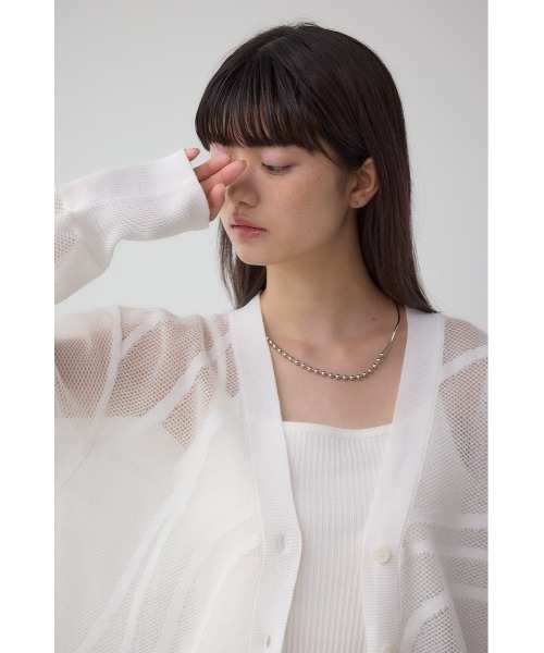 AZUL by moussy（アズールバイマウジー）の「スカシガラニットカーデ（カーディガン/ボレロ・レディース・ブラック/オフホワイト/チャコールグレー・FREE）」の11枚目の写真