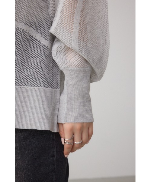 AZUL by moussy（アズールバイマウジー）の「スカシガラニットカーデ（カーディガン/ボレロ・レディース・ブラック/オフホワイト/チャコールグレー・FREE）」の12枚目の写真