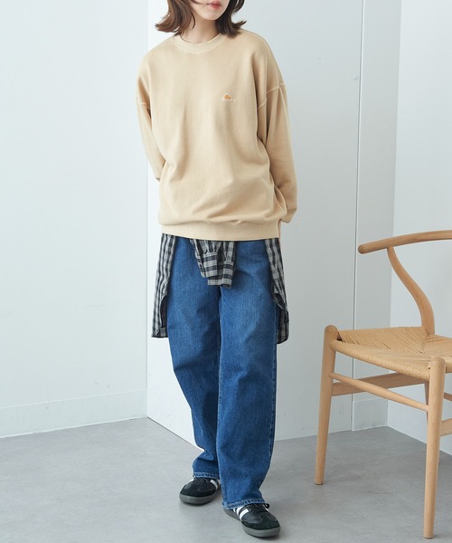 KELTY（ケルティ）の「【KELTY】≪限定別注≫ ワンポイント ピグメントスウェット ヴィンテージ加工 製品染め（スウェット・レディース・ブラック/ネイビー/ベージュ・S/M/L/XS）」の5枚目の写真