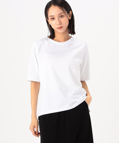 Gabardine K.T（ギャバジンケーティー）の「60／- プレーティング天竺 キレイめTシャツ（Tシャツ/カットソー・レディース・グレー/ホワイト・9号）」の13枚目の写真