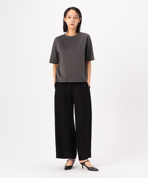 Gabardine K.T（ギャバジンケーティー）の「60／- プレーティング天竺 キレイめTシャツ（Tシャツ/カットソー・レディース・グレー/ホワイト・9号）」の11枚目の写真