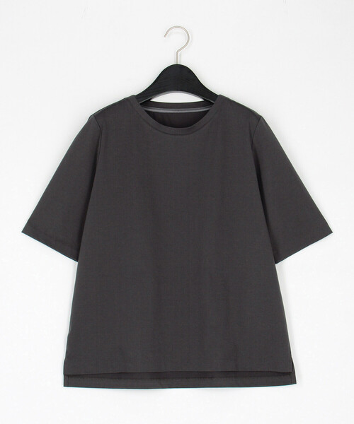 Gabardine K.T（ギャバジンケーティー）の「60／- プレーティング天竺 キレイめTシャツ（Tシャツ/カットソー・レディース・グレー/ホワイト・9号）」の9枚目の写真