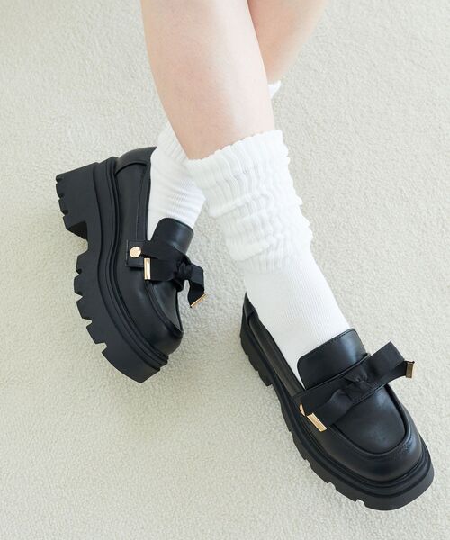 MAJESTIC LEGON(マジェスティックレゴン)の「2WAYボリュームローファー(ローファー・レディース・ブラック/ブラウン/アイボリー・MEDIUM/LARGE/X-LARGE/SMALL)」の1枚目の写真