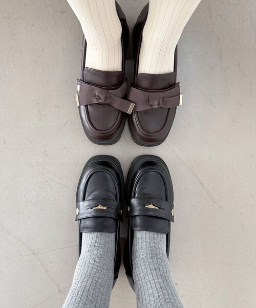 MAJESTIC LEGON(マジェスティックレゴン)の「2WAYボリュームローファー(ローファー・レディース・ブラック/ブラウン/アイボリー・MEDIUM/LARGE/X-LARGE/SMALL)」の13枚目の写真