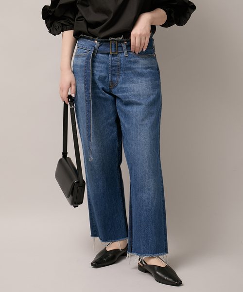 Bonum ボナム フロントタックワイドパンツ デニム Bonum（ボナム）の「フロントタックワイドパンツ（デニムパンツ