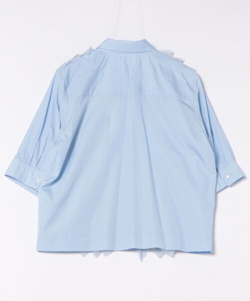 H.A.K(ハク)の「120/2ブロード+パワーチュールフリルシャツ(シャツ/ブラウス・レディース・サックスブルー/ブラック/ホワイト・FREE)」の4枚目の写真