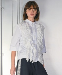 H.A.K（ハク）の「120／2ブロード＋パワーチュールフリルシャツ（シャツ/ブラウス）」