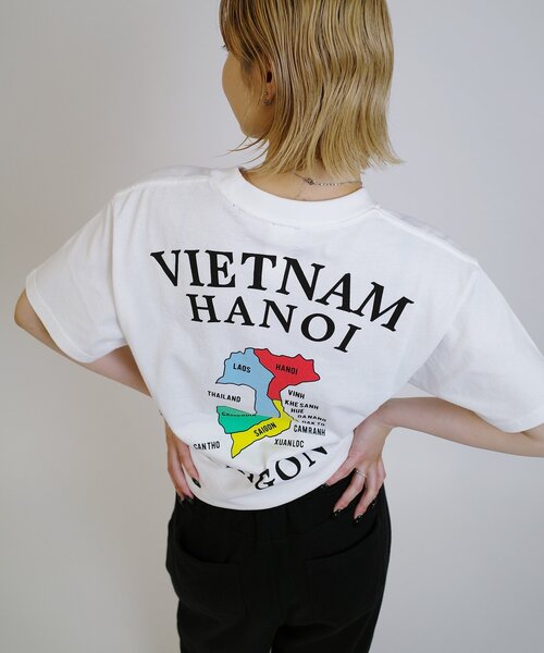 Sourcream（サワークリーム）の「【Sourcream/サワークリーム】虎刺繍ベトナムグラフィックT / 3サイズ（Tシャツ/カットソー・レディース・チャコールグレー/グレー/ホワイト・SMALL/MEDIUM/LARGE）」の8枚目の写真