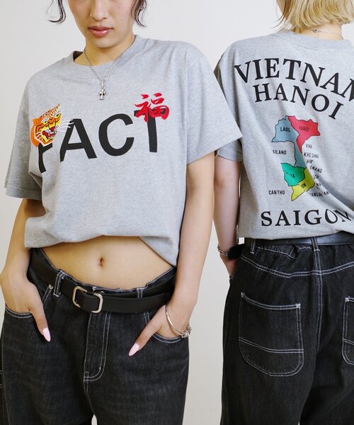 Sourcream（サワークリーム）の「【Sourcream/サワークリーム】虎刺繍ベトナムグラフィックT / 3サイズ（Tシャツ/カットソー・レディース・チャコールグレー/グレー/ホワイト・SMALL/MEDIUM/LARGE）」の17枚目の写真