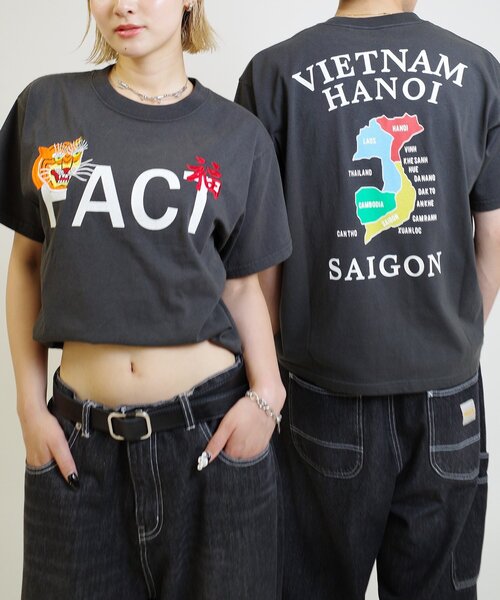 Sourcream（サワークリーム）の「【Sourcream/サワークリーム】虎刺繍ベトナムグラフィックT / 3サイズ（Tシャツ/カットソー・レディース・チャコールグレー/グレー/ホワイト・SMALL/MEDIUM/LARGE）」の22枚目の写真