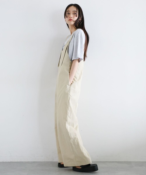 RAGEBLUE(レイジブルー)の「2WAY/フロントジップベルトサロペット(サロペット/オーバーオール・レディース・ネイビー/ベージュ・FREE)」の4枚目の写真