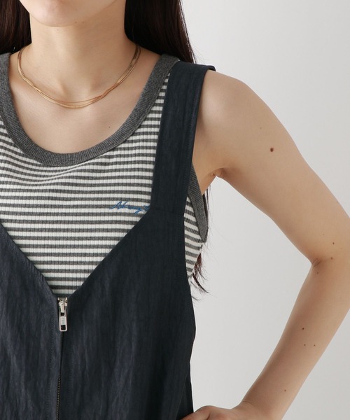 RAGEBLUE(レイジブルー)の「2WAY/フロントジップベルトサロペット(サロペット/オーバーオール・レディース・ネイビー/ベージュ・FREE)」の19枚目の写真