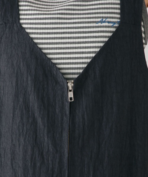 RAGEBLUE(レイジブルー)の「2WAY/フロントジップベルトサロペット(サロペット/オーバーオール・レディース・ネイビー/ベージュ・FREE)」の20枚目の写真