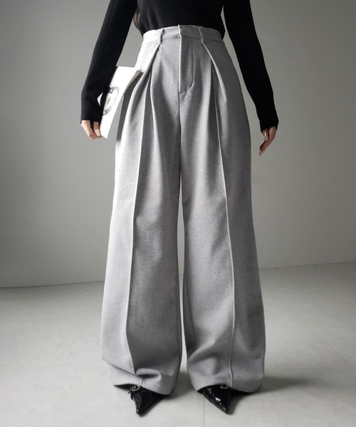 選べる3サイズ／3カラー 】裏起毛ダブルタックヘビーワイド