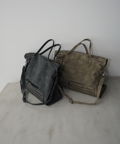 ヴィンテージライク スタッズトートバッグ cha25a003-ファッション通販