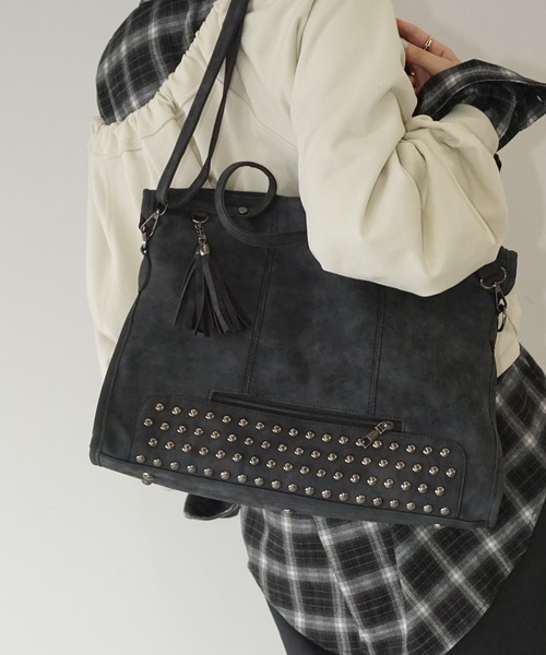 ライチャス・ブラザース [バック・トゥ・バック] ヴィンテージライク スタッズトートバッグ cha25a003-ファッション通販