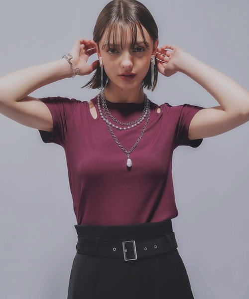 HARE(ハレ)の「デザインカットリブT(HARE)(Tシャツ/カットソー・レディース・ブラック/ピンク・FREE)」の13枚目の写真