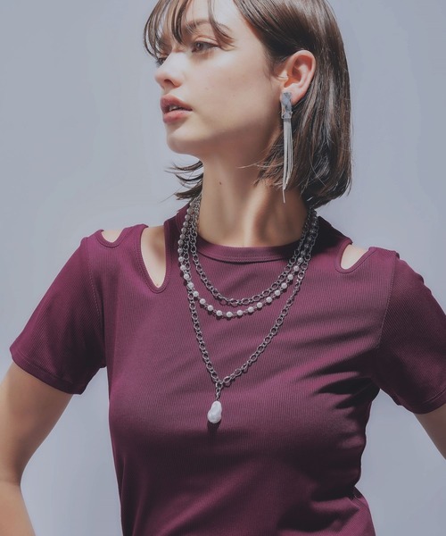 HARE(ハレ)の「デザインカットリブT(HARE)(Tシャツ/カットソー・レディース・ブラック/ピンク・FREE)」の16枚目の写真