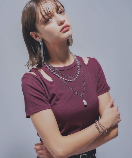 HARE(ハレ)の「デザインカットリブT(HARE)(Tシャツ/カットソー・レディース・ブラック/ピンク・FREE)」の17枚目の写真