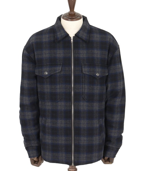 mj10896-ウールチェック中綿CPOジャケット（その他アウター）｜Jih