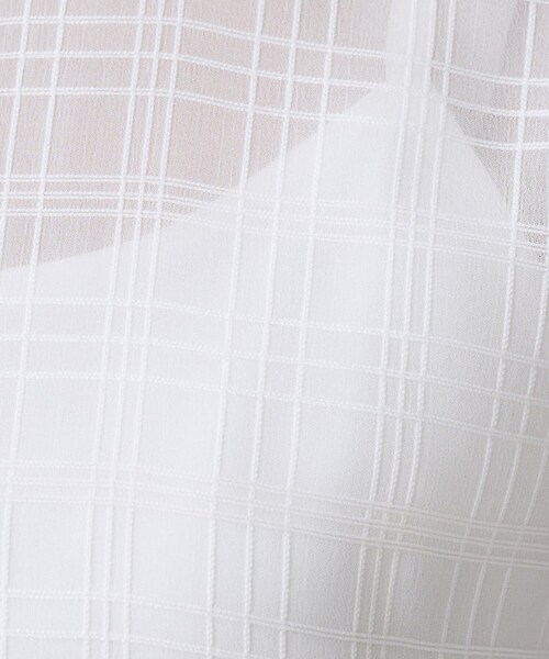 UNTITLED（アンタイトル）の「【シアー】チェックスタンドネックブラウス（シャツ/ブラウス・レディース・ブラック/ボルドー/アイボリー・44/48/50/00/02/04）」の21枚目の写真