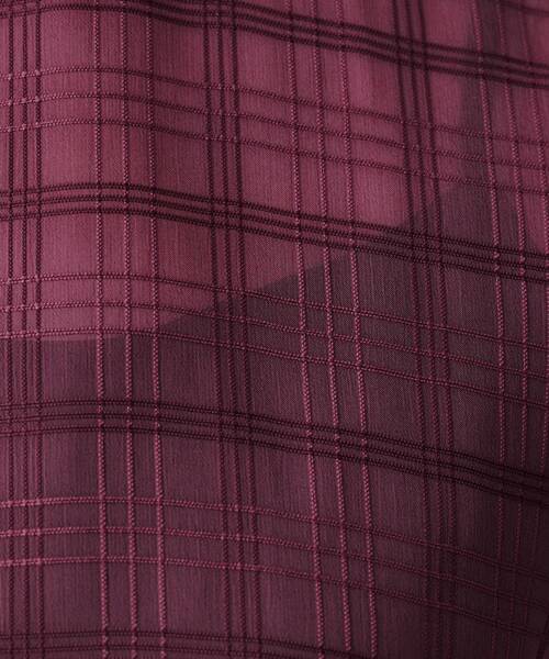 UNTITLED（アンタイトル）の「【シアー】チェックスタンドネックブラウス（シャツ/ブラウス・レディース・ブラック/ボルドー/アイボリー・44/48/50/00/02/04）」の9枚目の写真