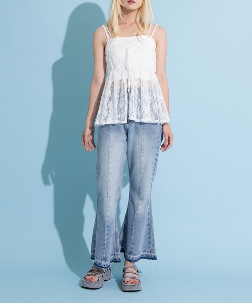 PUNYUS(プニュズ)の「2WAYレースキャミチュニック(キャミソール・レディース・ブラック/ホワイト・1/2/3/4)」の17枚目の写真