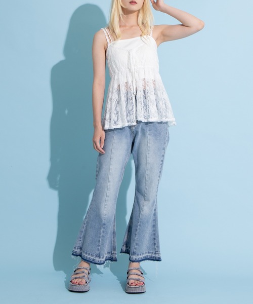 PUNYUS(プニュズ)の「2WAYレースキャミチュニック(キャミソール・レディース・ブラック/ホワイト・1/2/3/4)」の20枚目の写真