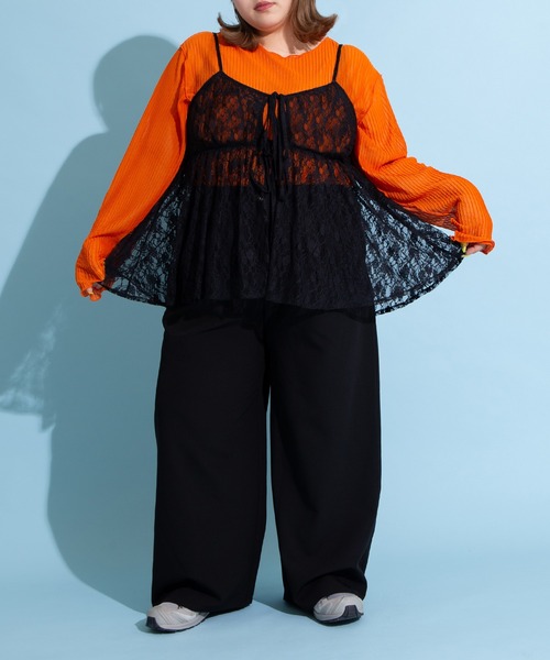 PUNYUS(プニュズ)の「2WAYレースキャミチュニック(キャミソール・レディース・ブラック/ホワイト・1/2/3/4)」の6枚目の写真