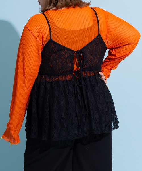 PUNYUS(プニュズ)の「2WAYレースキャミチュニック(キャミソール・レディース・ブラック/ホワイト・1/2/3/4)」の7枚目の写真