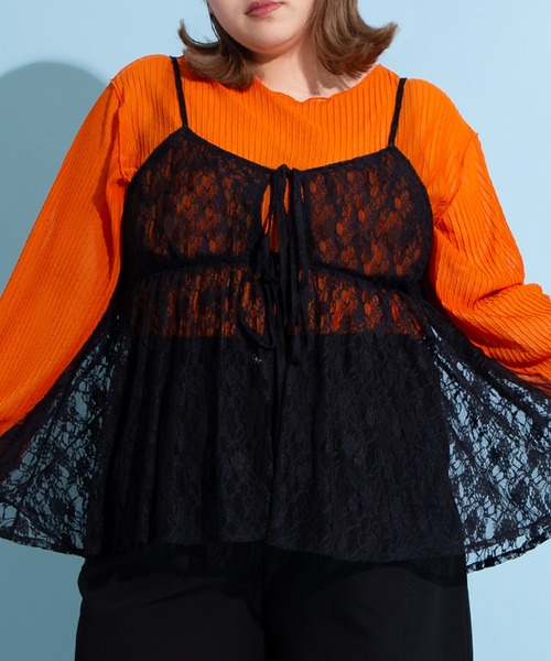 PUNYUS(プニュズ)の「2WAYレースキャミチュニック(キャミソール・レディース・ブラック/ホワイト・1/2/3/4)」の8枚目の写真