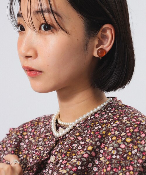 BEAMS BOY（ビームスボーイ）の「カボション イヤリング（イヤリング・レディース・ブルー/ブラウン/レッド/グリーン・ONE SIZE）」の2枚目の写真