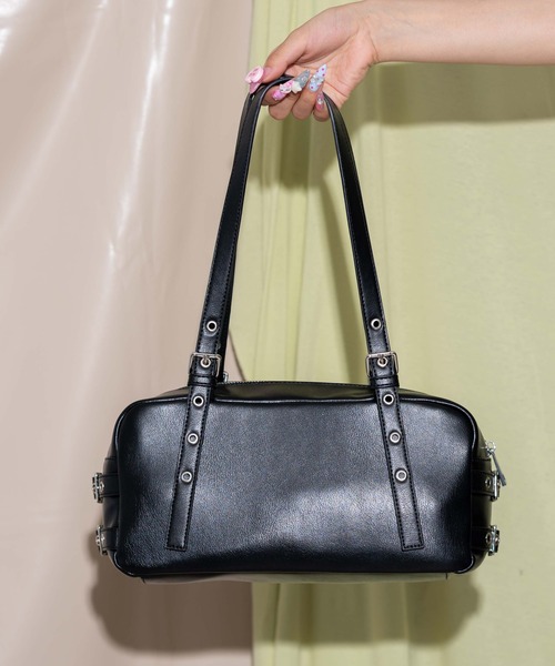 WEGO(ウィゴー)の「WEGO/サイドベルトボストンバッグ(ボストンバッグ・レディース・ブラウン/ブラック/ライトベージュ/ベージュ・FREE)」の1枚目の写真