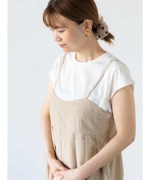 Lugnoncure（ルノンキュール）の「【接触冷感】フレンチスリーブTシャツ（Tシャツ/カットソー・レディース・オフホワイト/ネイビー/チャコールグレー/ブラック・F）」の11枚目の写真