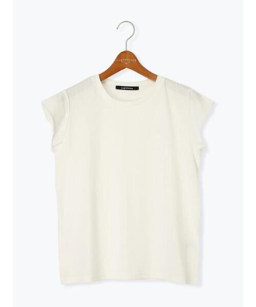 Lugnoncure（ルノンキュール）の「【接触冷感】フレンチスリーブTシャツ（Tシャツ/カットソー・レディース・オフホワイト/ネイビー/チャコールグレー/ブラック・F）」の19枚目の写真