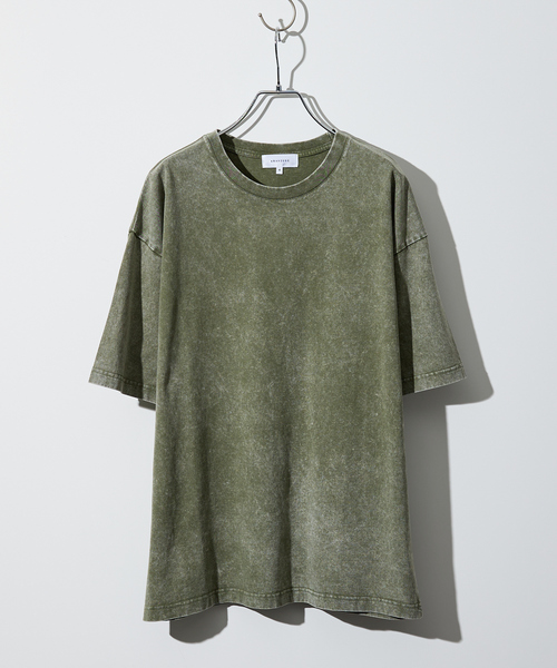 ABAHOUSE(アバハウス)の「【ピグメント加工】クルーネック半袖Tシャツ(Tシャツ/カットソー・メンズ・ブルー/カーキ/ベージュ/ブラック・46/48)」の15枚目の写真