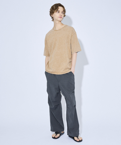 ABAHOUSE(アバハウス)の「【ピグメント加工】クルーネック半袖Tシャツ(Tシャツ/カットソー・メンズ・ブルー/カーキ/ベージュ/ブラック・46/48)」の19枚目の写真