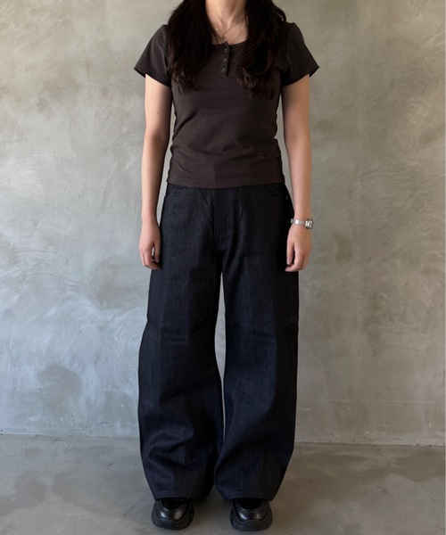 Regen Glanz（レーゲングランツ）の「selvedge baggy denim pants/セルビッチバギーデニム（デニムパンツ・メンズ・ブラック/ネイビー・X-SMALL/SMALL/LARGE/MEDIUM）」の22枚目の写真