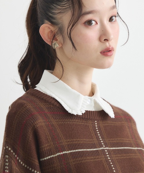 earth music&ecology（アースミュージックアンドエコロジー）の「フリルシャツカラー付け襟（付け襟・レディース・オフホワイト・FREE）」の2枚目の写真